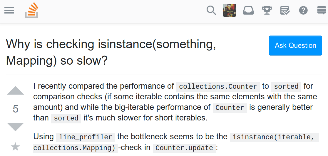 "Why is checking isinstance(something, Mapping) so slow?"