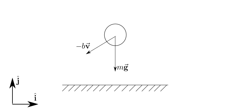 free-body diagram of the ball