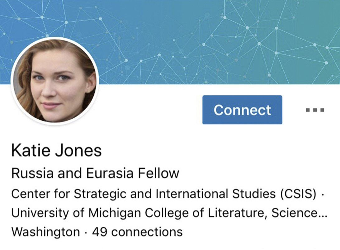 Katie Jones's LinkedIn profile