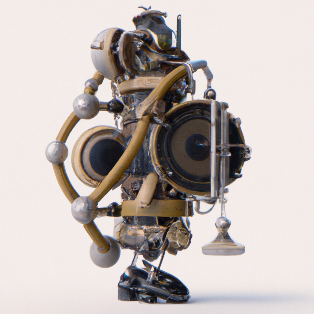 Splash image with balancing steampunk robot sporting big eyes
