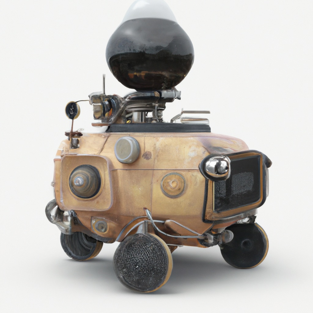 Splash image with steampunk autonomous car