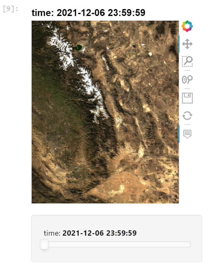 modis imagery with a datetime slider.