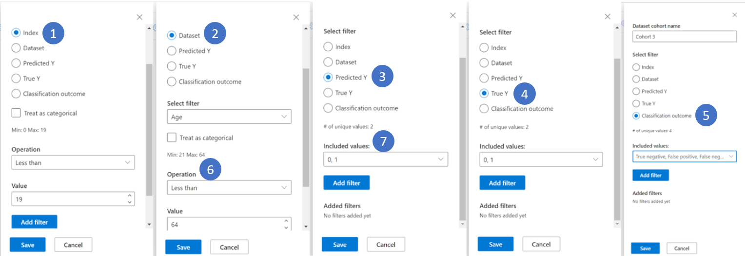 Cohort creation sidebar options